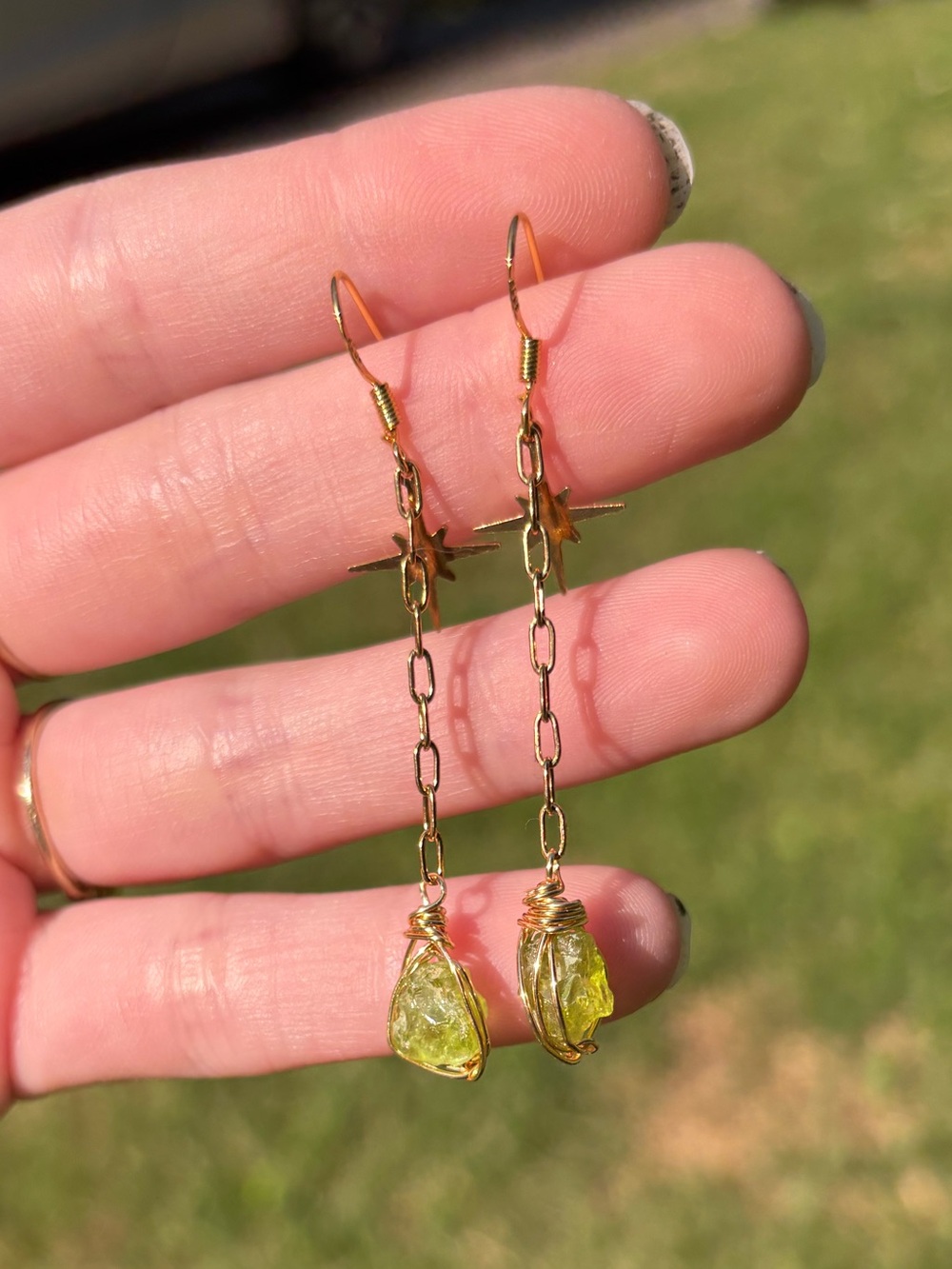 Peridot dangle earrings